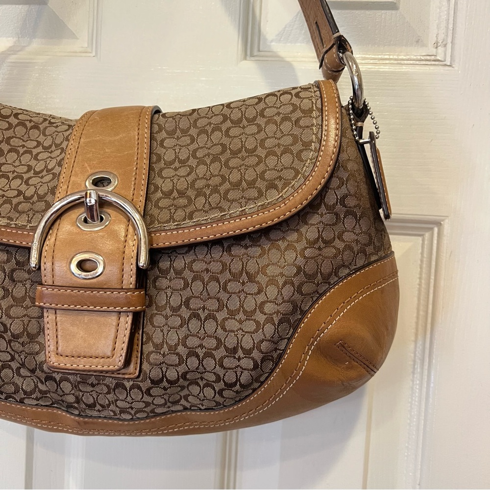 Vintage Y2K Coach Signature Soho Medium Shoulder Bag Brown British Tan F10926 - Picture 3 of 15